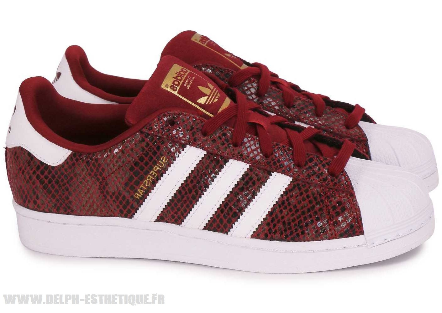 superstar blanche et bordeaux