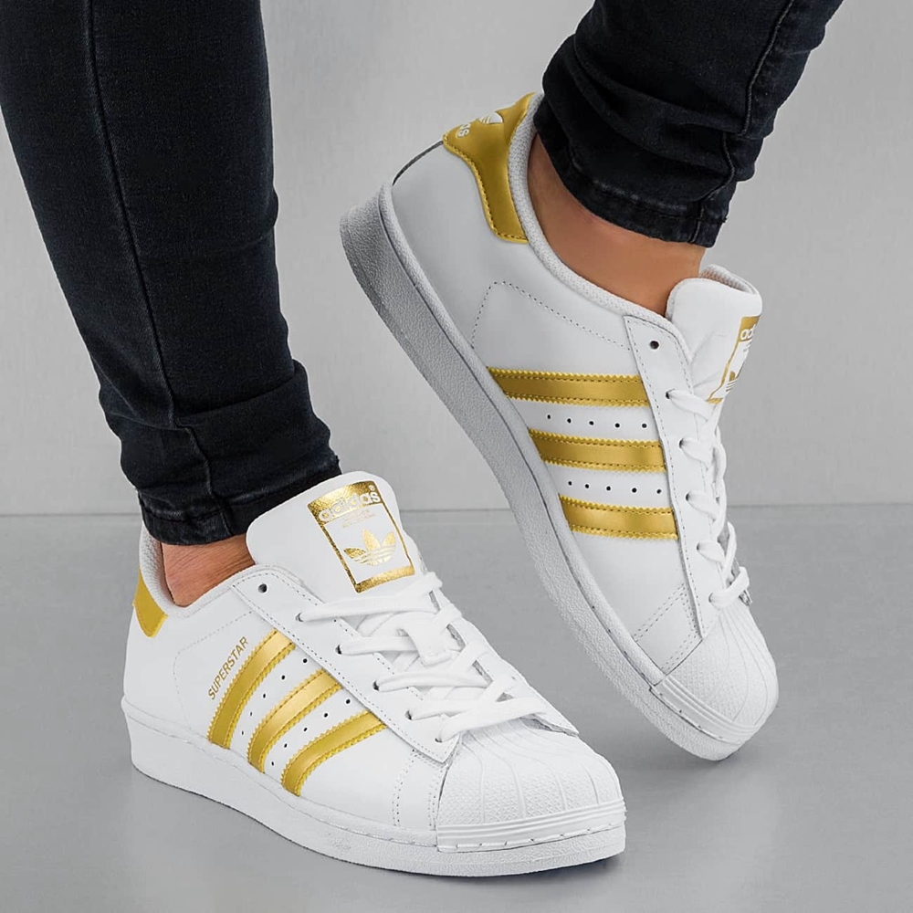 adidas superstar or blanc